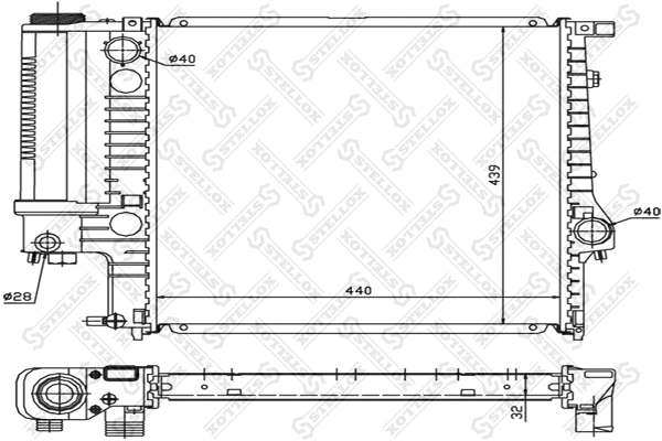 Radiateur, refroidissement du moteur STELLOX 10-25023-SX