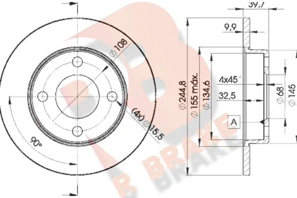 Disque de frein R BRAKE 78RBD23636