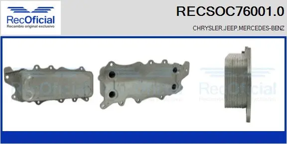 Radiateur d'huile RECOFICIAL RECSOC76001.0
