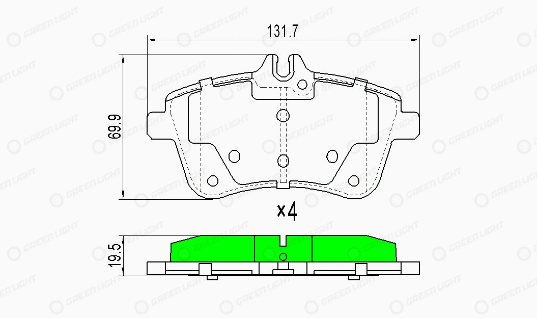 Kit de plaquettes de frein, frein à disque Automotive Adriado GLBP0148