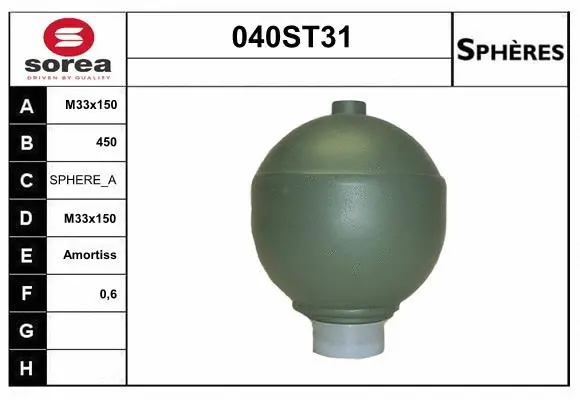 Accumulateur de pression, suspension/amortissement STARTCAR 040ST31