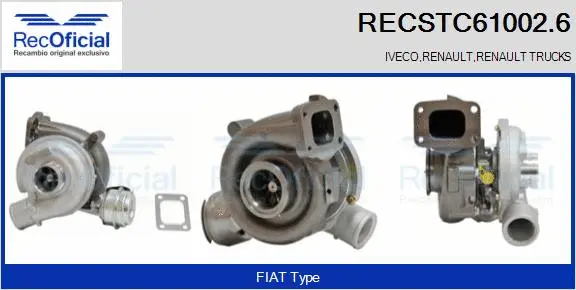 Turbocompresseur, suralimentation RECOFICIAL RECSTC61002.6