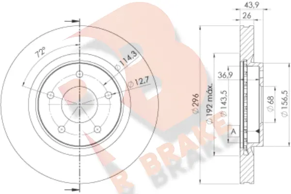 Disque de frein R BRAKE 78RBD22057