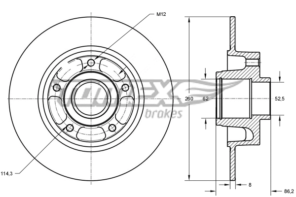 Disque de frein TOMEX Brakes TX 73-551