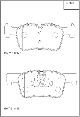 Kit de plaquettes de frein, frein à disque ASIMCO KD7442