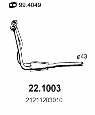 Tuyau d'échappement ASSO 22.1003