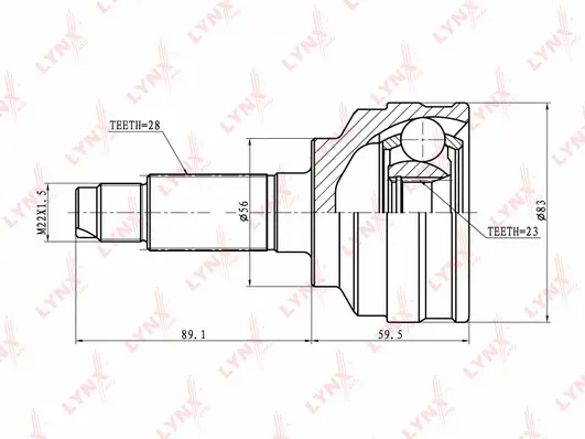 Jeu de joints, arbre de transmission LYNXAUTO CO-5105