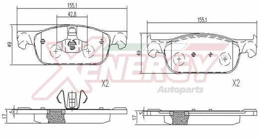 Kit de plaquettes de frein, frein à disque AP XENERGY X41290