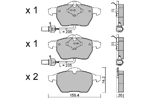 Kit de plaquettes de frein, frein à disque AISIN BPVW-1010
