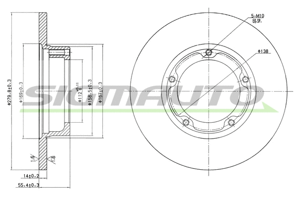 Disque de frein SIGMAUTO DBA061S