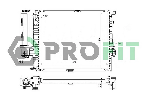 Radiateur, refroidissement du moteur PROFIT PR 0060A2