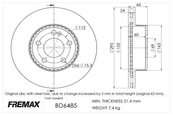 Disque de frein FREMAX BD-6485