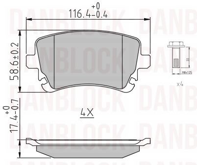 Kit de plaquettes de frein, frein à disque DANBLOCK DB 510478