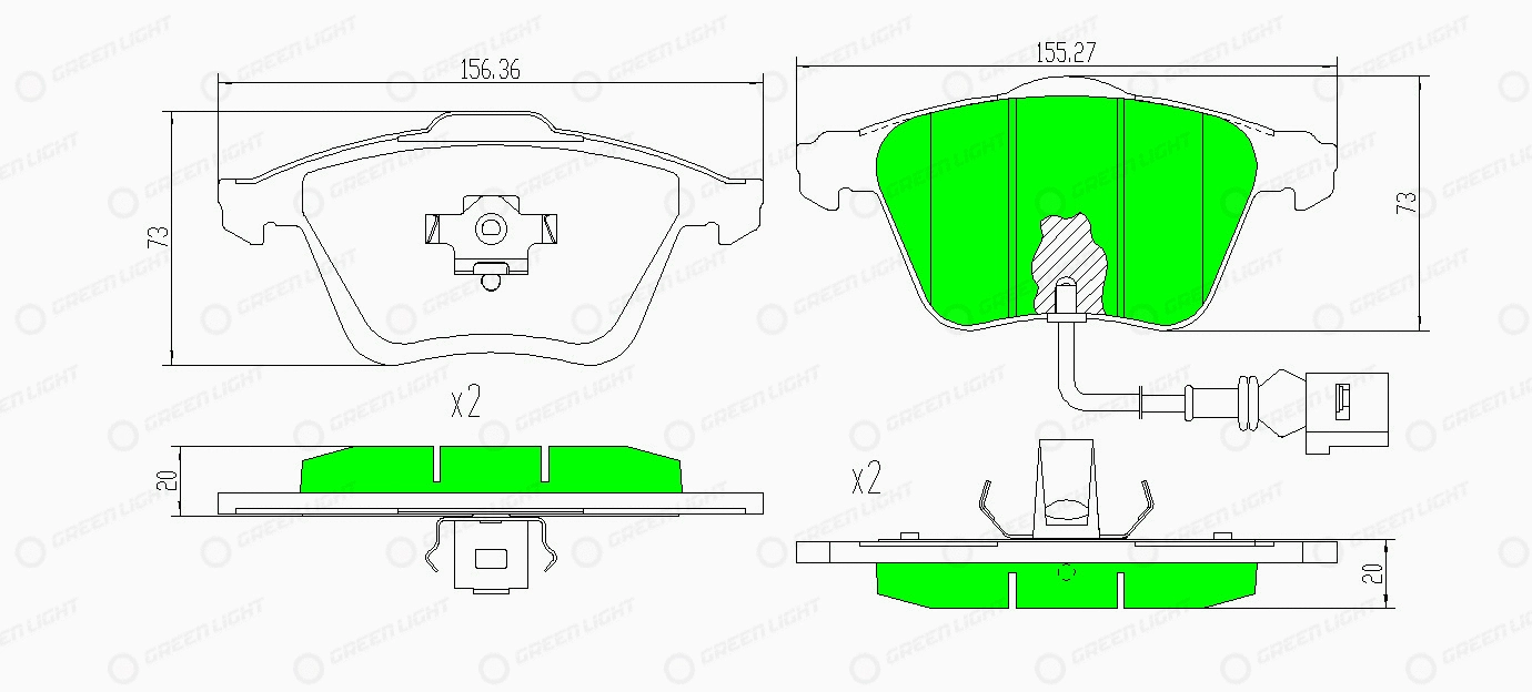 Kit de plaquettes de frein, frein à disque Automotive Adriado GLBP0343
