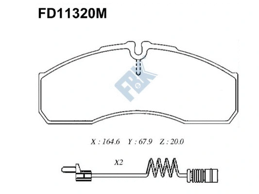 Kit de plaquettes de frein, frein à disque FBK FD11320M