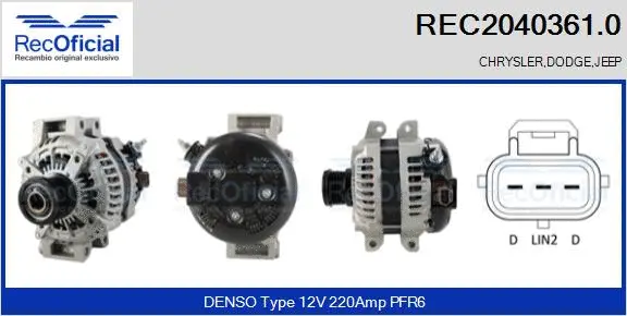 Alternateur RECOFICIAL REC2040361.0