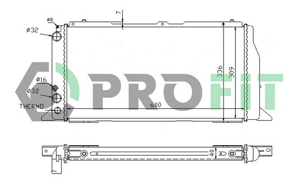 Radiateur, refroidissement du moteur PROFIT PR 0016A1