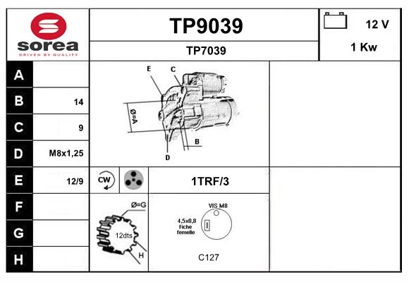 Démarreur SNRA TP9039