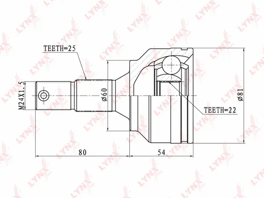 Jeu de joints, arbre de transmission LYNXAUTO CO-6100