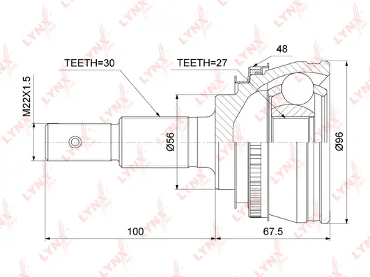 Jeu de joints, arbre de transmission LYNXAUTO CO-7551A