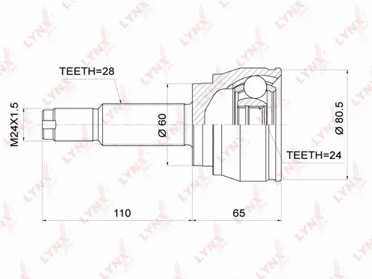 Jeu de joints, arbre de transmission LYNXAUTO CO-3762