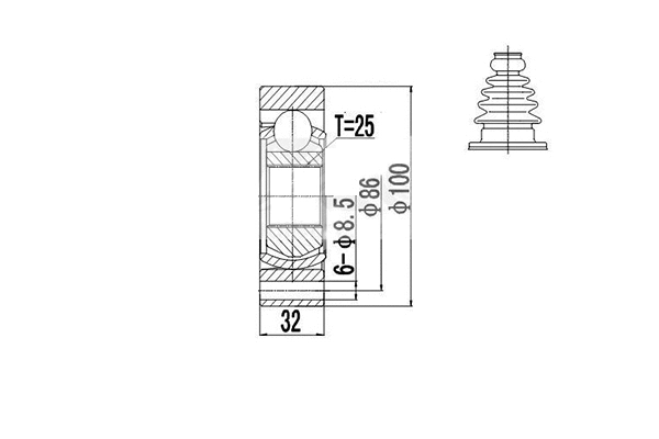 Jeu de joints, arbre de transmission DYNAMATRIX DCV618001