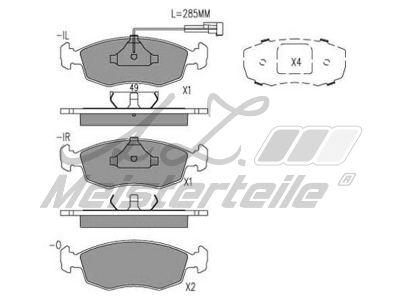 Kit de plaquettes de frein, frein à disque A.Z. Meisterteile AZMT-44-022-2161