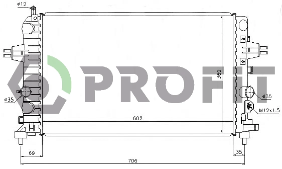 Radiateur, refroidissement du moteur PROFIT PR 5055A1