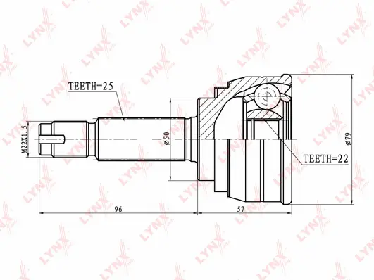 Jeu de joints, arbre de transmission LYNXAUTO CO-5500