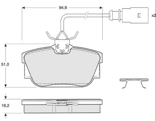Kit de plaquettes de frein, frein à disque MTR MT532