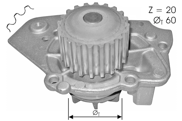 Pompe à eau, refroidissement du moteur TECDRIVE TPAE0066