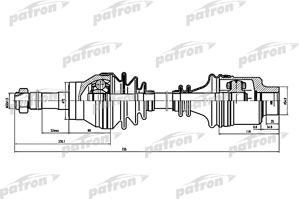 Arbre de transmission PATRON PDS0094