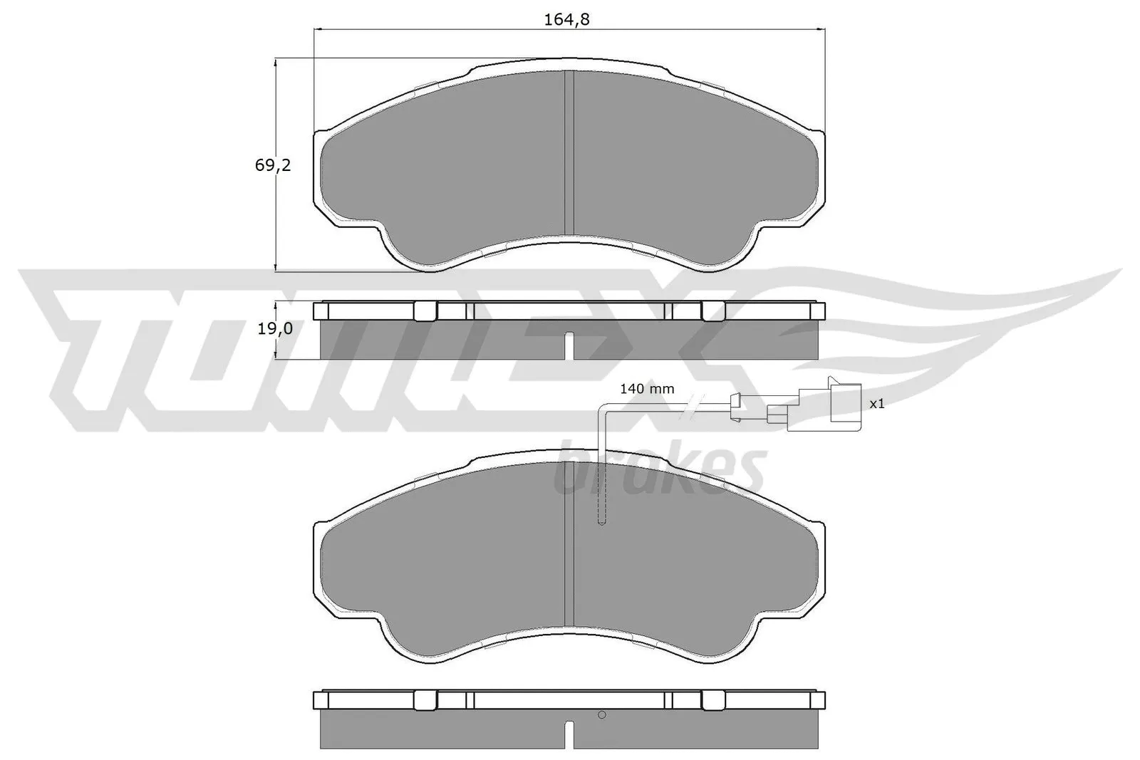 Kit de plaquettes de frein, frein à disque TOMEX Brakes TX 12-47