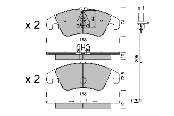 Kit de plaquettes de frein, frein à disque AISIN BPVW-1017