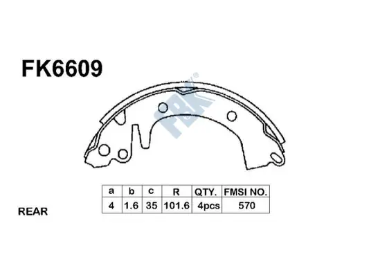Jeu de mâchoires de frein FBK FK6609