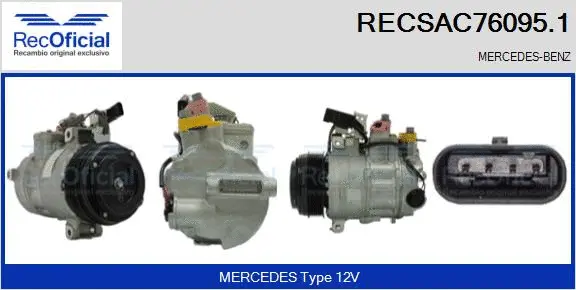 Compresseur, climatisation RECOFICIAL RECSAC76095.1