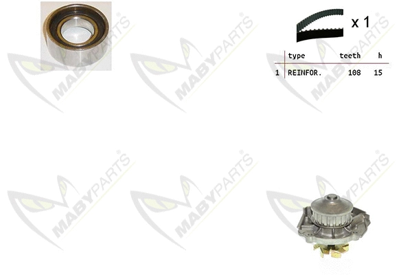 Pompe à eau + kit de courroie crantée MABYPARTS OBKWP0075