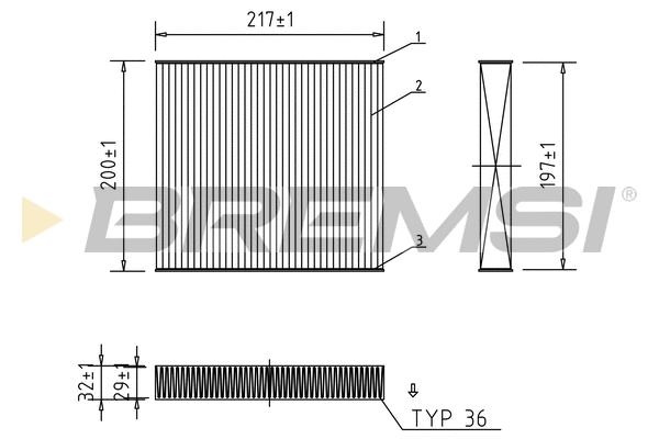 Filtre, air de l'habitacle BREMSI FC0874
