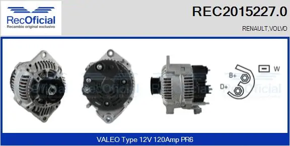 Alternateur RECOFICIAL REC2015227.0