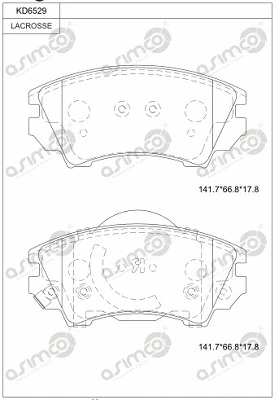 Kit de plaquettes de frein, frein à disque ASIMCO KD6529