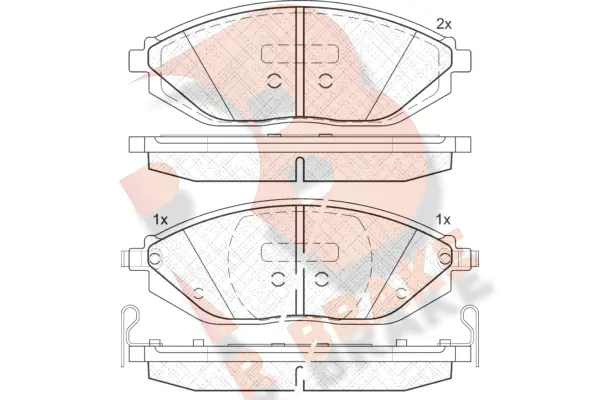 Kit de plaquettes de frein, frein à disque R BRAKE RB2023