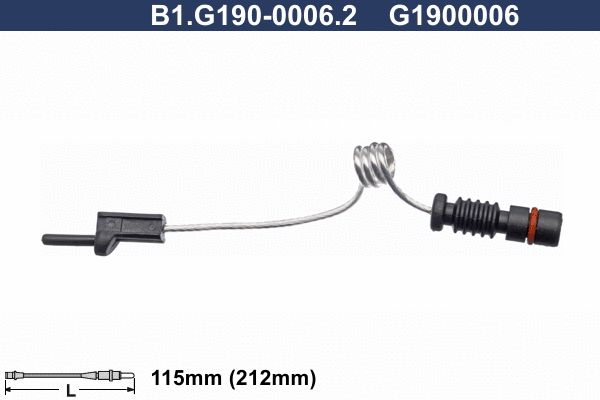 Contact d'avertissement, usure des plaquettes de frein GALFER B1.G190-0006.2