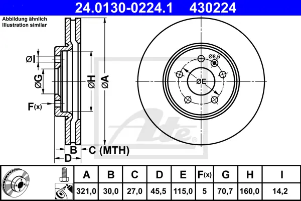 Disque de frein ATE-APAC 24.0130-0224.1