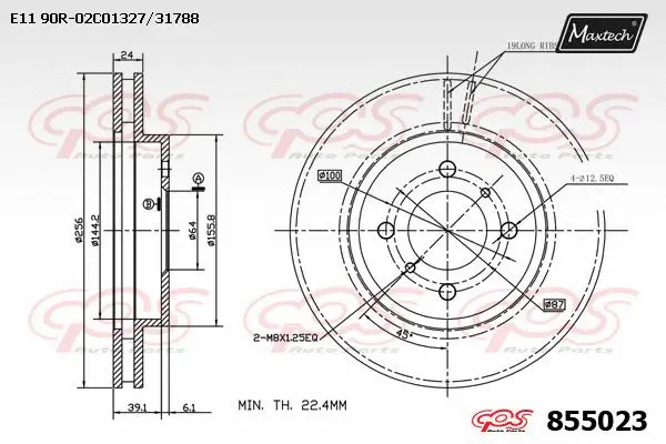 Disque de frein MAXTECH 855023
