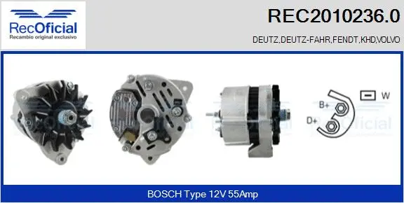 Alternateur RECOFICIAL REC2010236.0