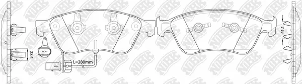 Kit de plaquettes de frein, frein à disque NiBK PN0351W