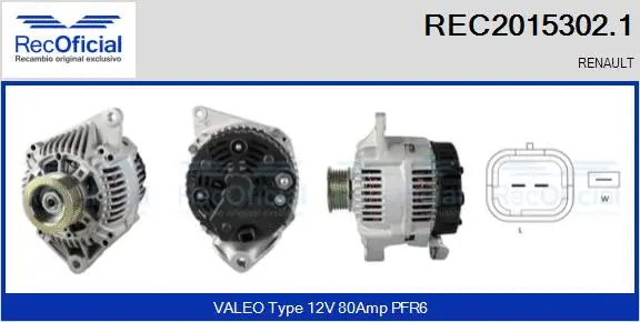 Alternateur RECOFICIAL REC2015302.1