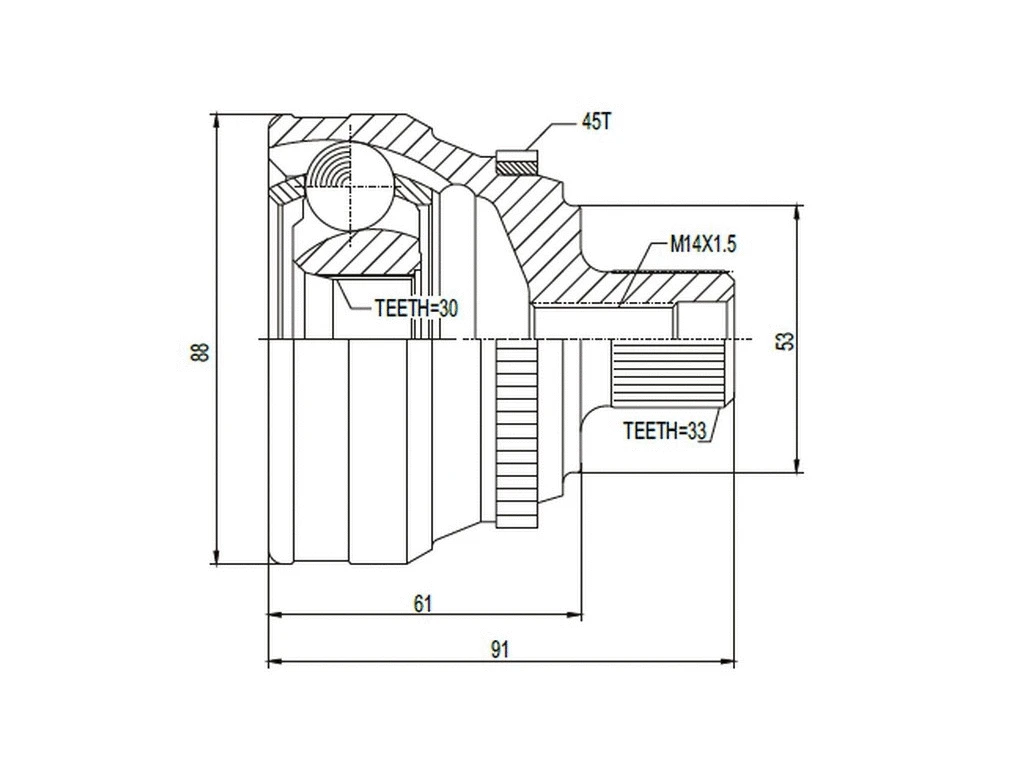 Jeu de joints, arbre de transmission A.Z. Meisterteile AZMT-43-030-1042