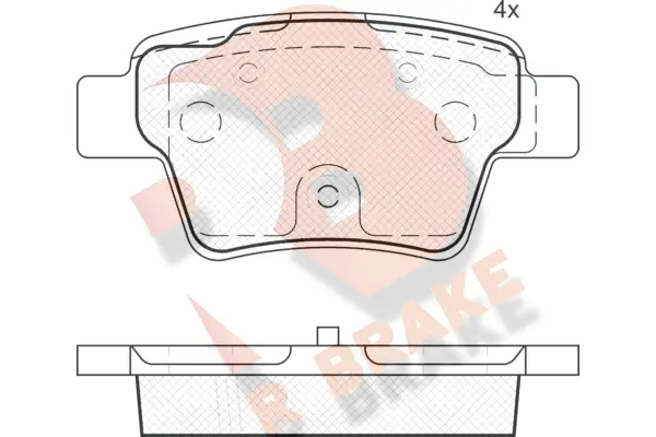 Kit de plaquettes de frein, frein à disque R BRAKE RB1765