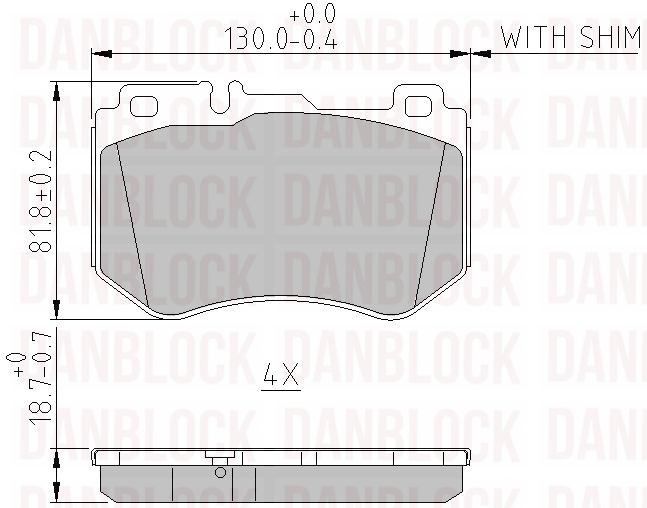 Kit de plaquettes de frein, frein à disque DANBLOCK DB 511188